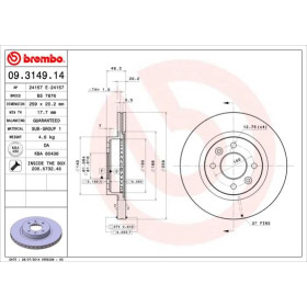 BREMBO Brzdový kotúč vetraný Ø259mm  09.3149.14_thumb2