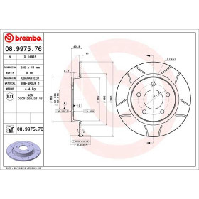 BREMBO Brzdový kotúč drazkovany Ø280mm  08.9975.76_thumb2