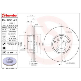 BREMBO Brzdový kotúč vetraný Ø324mm  09.8961.21_thumb2