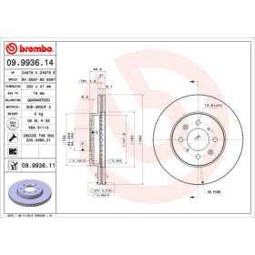 BREMBO Brzdový kotúč vetraný Ø262mm  09.9936.11_thumb2