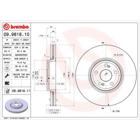 BREMBO Brzdový kotúč vetraný Ø324mm  09.9818.11_thumb2