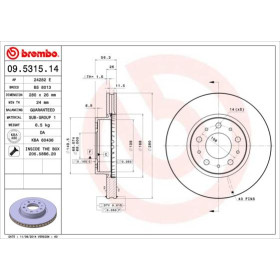 BREMBO Brzdový kotúč vetraný Ø280mm  09.5315.14_thumb2