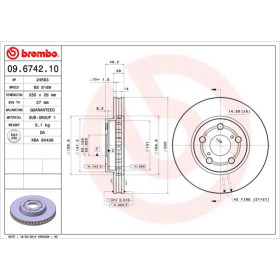 BREMBO Brzdový kotúč vetraný Ø255mm  09.6742.10_thumb2