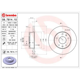 BREMBO Brzdový kotúč plny Ø262mm  08.7814.11_thumb2