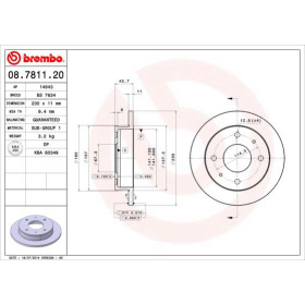 BREMBO Brzdový kotúč plny Ø230mm  08.7811.20_thumb2