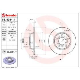 BREMBO Brzdový kotúč plny Ø255mm  08.9084.11_thumb2