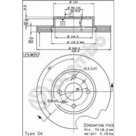 BREMBO Brzdový kotúč vetraný Ø240mm  09.3023.20_thumb2