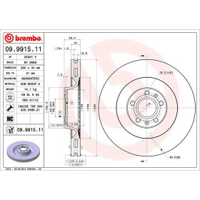 BREMBO Brzdový kotúč vetraný Ø360mm  09.9915.11_thumb2