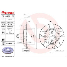 BREMBO Brzdový kotúč drazkovany Ø276mm  09.8655.75_thumb2