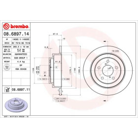 BREMBO Brzdový kotúč plny Ø266mm  08.6897.11_thumb2