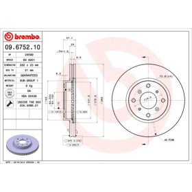 BREMBO Brzdový kotúč vetraný Ø282mm  09.6752.10_thumb2