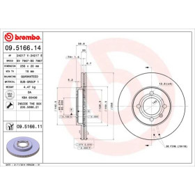 BREMBO Brzdový kotúč vetraný Ø256mm  09.5166.11_thumb3