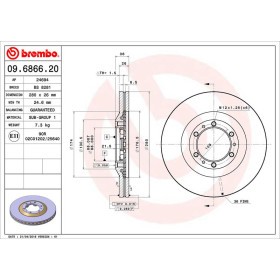 BREMBO Brzdový kotúč vetraný Ø280mm  09.6866.20_thumb2