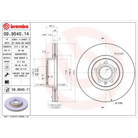 BREMBO Brzdový kotúč vetraný Ø314mm  09.9540.11_thumb2