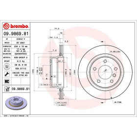 BREMBO Brzdový kotúč vetraný Ø294mm  09.9869.81_thumb2