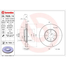 BREMBO Brzdový kotúč vetraný Ø256mm  09.7628.11_thumb3