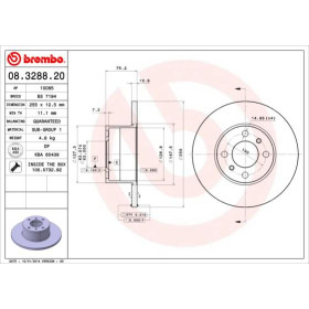 BREMBO Brzdový kotúč plny Ø255mm  08.3288.20_thumb2