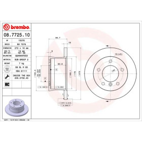 BREMBO Brzdový kotúč plny Ø272mm  08.7725.10_thumb2