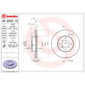 BREMBO Brzdový kotúč vetraný Ø246mm  09.9350.10_thumb2