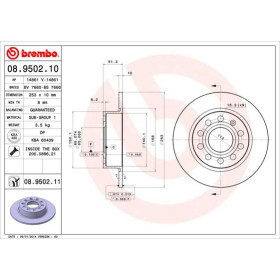 BREMBO Brzdový kotúč plny Ø253mm  08.9502.11_thumb2