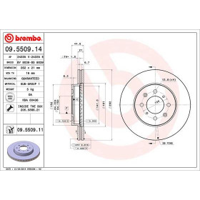 BREMBO Brzdový kotúč vetraný Ø262mm  09.5509.11_thumb3