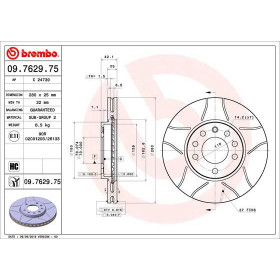 BREMBO Brzdový kotúč drazkovany Ø280mm  09.7629.75_thumb2