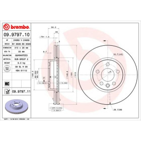 BREMBO Brzdový kotúč vetraný Ø313mm  09.9797.11_thumb2