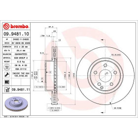 BREMBO Brzdový kotúč vetraný Ø312mm  09.9481.11_thumb2