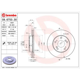 BREMBO Brzdový kotúč vetraný Ø260mm  09.6753.30_thumb2