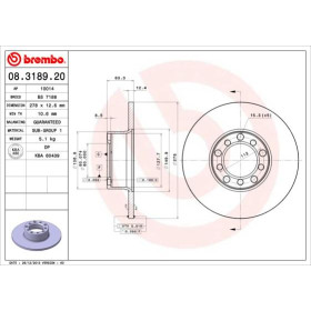 BREMBO Brzdový kotúč plny Ø278mm  08.3189.20_thumb2