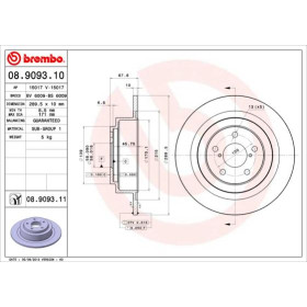 BREMBO Brzdový kotúč plny Ø290mm  08.9093.11_thumb3