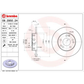 BREMBO Brzdový kotúč plny Ø262mm  08.2950.24_thumb2