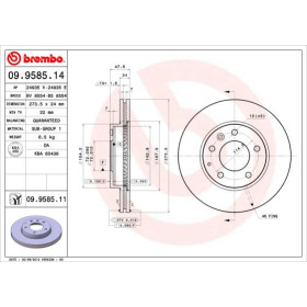 BREMBO Brzdový kotúč vetraný Ø274mm  09.9585.11_thumb2