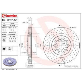 BREMBO Brzdový kotúč dierovane/vnutorne chladene Ø330mm  09.7267.50_thumb2