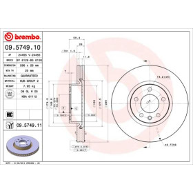 BREMBO Brzdový kotúč vetraný Ø296mm  09.5749.11_thumb2