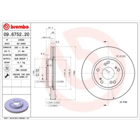 BREMBO Brzdový kotúč vetraný Ø282mm  09.6752.20_thumb2