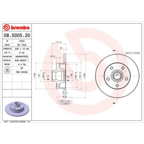 BREMBO Brzdový kotúč plny Ø226mm  08.5005.20_thumb2