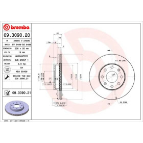 BREMBO Brzdový kotúč vetraný Ø236mm  09.3090.21_thumb2