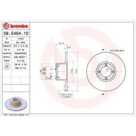 BREMBO Brzdový kotúč plny Ø213mm  08.5464.10_thumb2