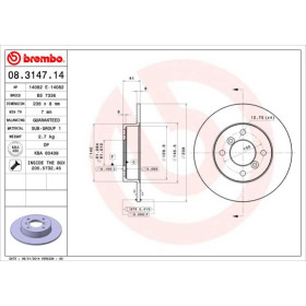 BREMBO Brzdový kotúč plny Ø238mm  08.3147.14_thumb2