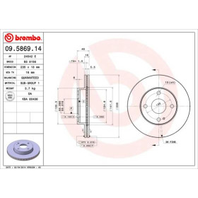 BREMBO Brzdový kotúč vetraný Ø235mm  09.5869.14_thumb2