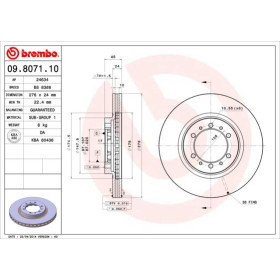 BREMBO Brzdový kotúč vetraný Ø276mm  09.8071.11_thumb2