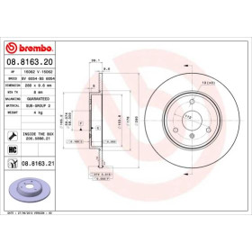 BREMBO Brzdový kotúč plny Ø280mm  08.8163.21_thumb2