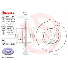 BREMBO Brzdový kotúč vetraný Ø333mm  09.9447.11_thumb2