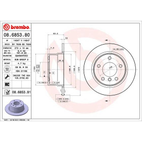 BREMBO Brzdový kotúč plny Ø272mm  08.6853.81_thumb3