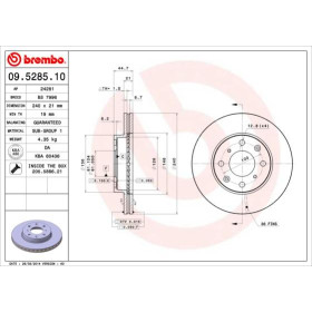 BREMBO Brzdový kotúč vetraný Ø240mm  09.5285.11_thumb2