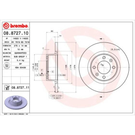 BREMBO Brzdový kotúč plny Ø276mm  08.8727.11_thumb2