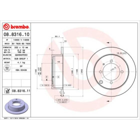 BREMBO Brzdový kotúč plny Ø262mm  08.8316.11_thumb2