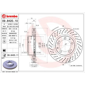 BREMBO Brzdový kotúč dierovane/vnutorne chladene Ø304mm  09.8420.11_thumb2