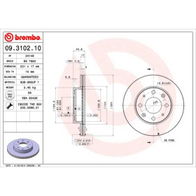 BREMBO Brzdový kotúč vetraný Ø231mm  09.3102.10_thumb2